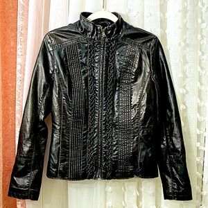Moto style faux leather jacket sz S